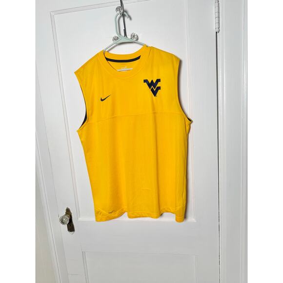 Nike WVU West Virginia University Yellow Gold Blue Tank Top Jersey Men's Large - Picture 1 of 10